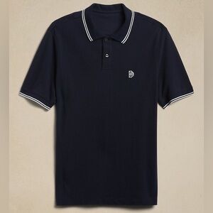 Banana Republic Pique Polo in Navy with White Accents EUC